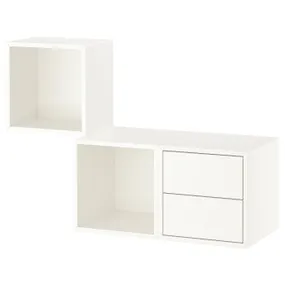 IKEA EKET ЕКЕТ, настінна комбінація для зберігання, білий, 105x35x70 см 693.363.83 фото