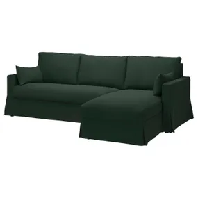 IKEA HYLTARP ХИЛЬТАРП, 3-местный диван с козеткой, правый, Талмира темно-зеленая 895.149.92 фото