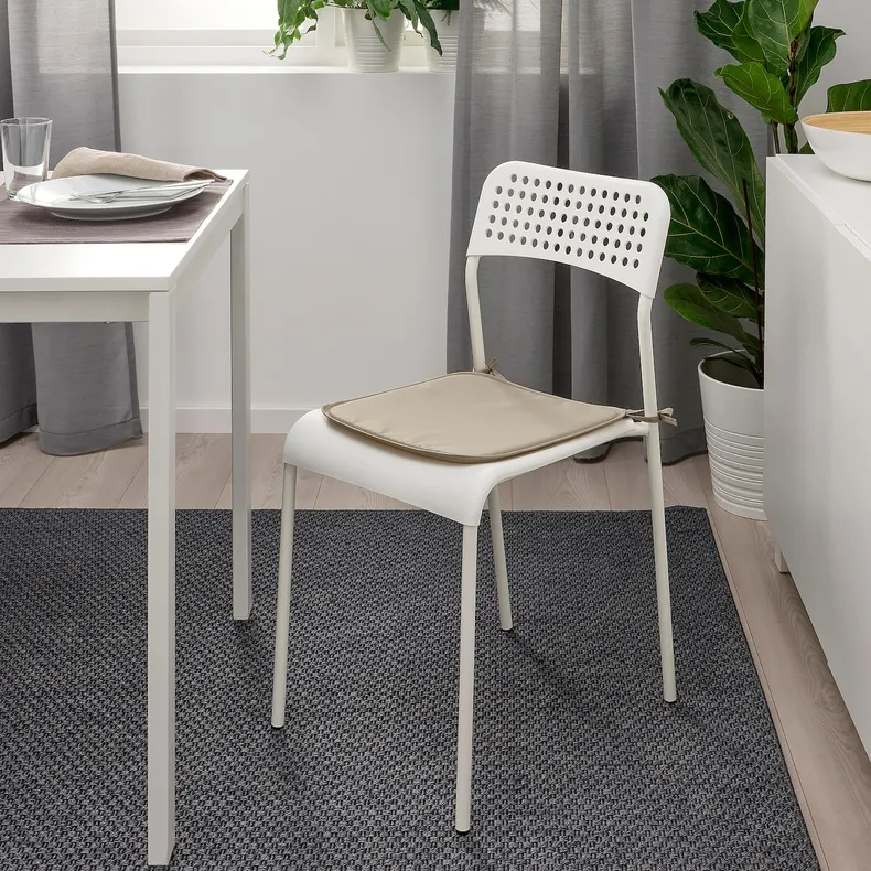 IKEA BRÄMÖN БРЕМЕН, подушка на стілець, сіро-бежевий для приміщення/вулиці, 34x34x1.0 см 304.832.09 фото №3