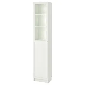 IKEA BILLY БИЛЛИ / OXBERG ОКСБЕРГ, стеллаж / панельная / стеклянная дверь, белый / стекло, 40x30x202 см 392.874.21 фото