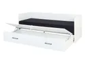 BRW Ліжко розкладне BRW TETRIX 80-160x200 см з ящиком для зберігання, подушками та матрацом, чорний, білий глянець LOZ/80/160_KPL-BIP/SOLAR_99 фото thumb №3
