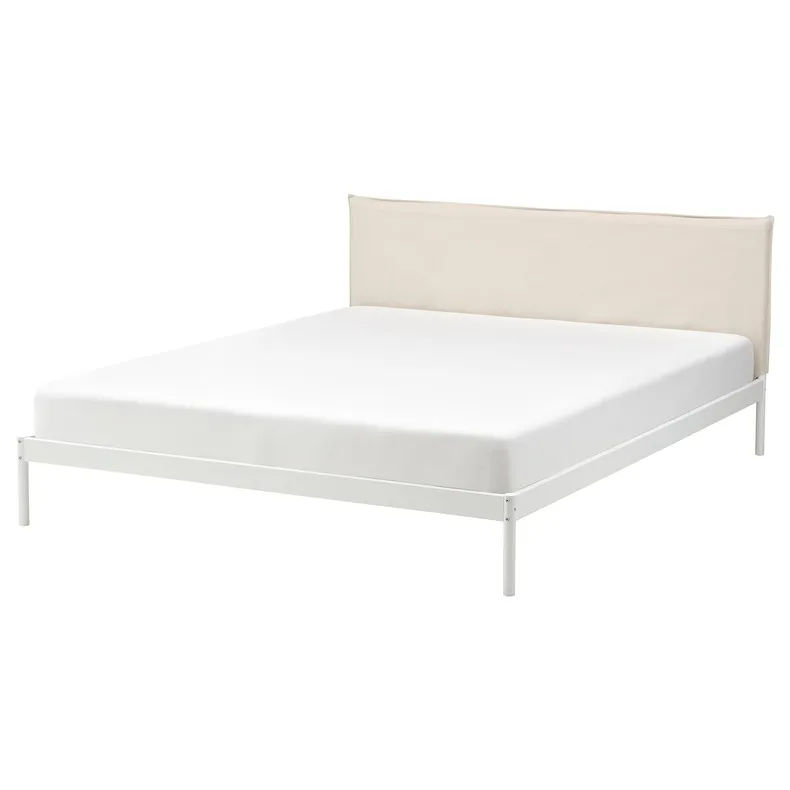 IKEA KLEPPSTAD КЛЕППСТАД, каркас ліжка, білий / ВІССЛЕ бежевий, 140x200 см 004.926.77 фото №1