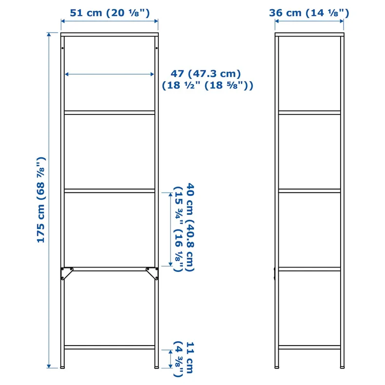 IKEA VITTSJÖ, книжный шкаф, жёлтый/стекло, 51x175 см 805.955.44 фото №5