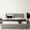 Кровать двуспальная бархатная MEBEL ELITE MONICA Velvet, 140x200, Серый фото thumb №4