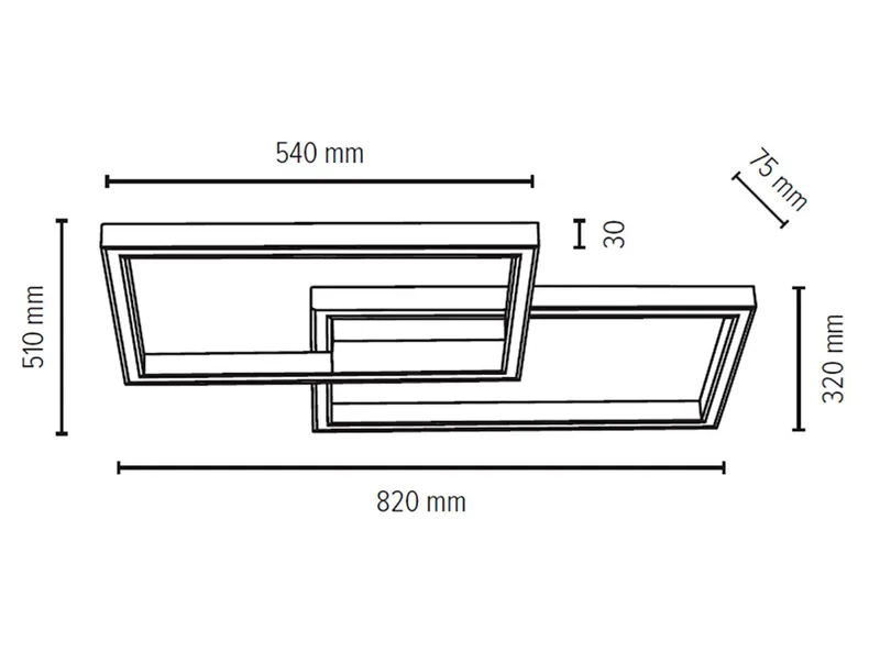 BRW Ramme LED 2-позиционный потолочный светильник с пультом дистанционного управления бежевый 075208 фото №2