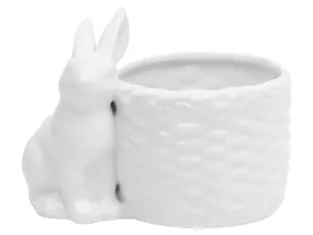 BRW Декоративний посуд BRW Кролик, кераміка, білий 092540 фото
