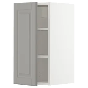 IKEA METOD МЕТОД, шафа навісна із полицями, білий / сірий Бодбін, 30x60 см 394.604.30 фото