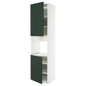 IKEA METOD МЕТОД, висока шафа для дух, 2 дверцят/пол, білий / Хавсторп темно-зелений, 60x60x240 см 395.568.90 фото
