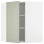 IKEA METOD МЕТОД, угловой навесной шкаф с полками, белый / светло-зеленый, 68x80 см 094.865.68 фото