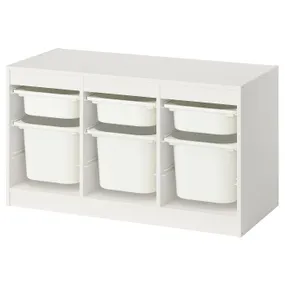 IKEA TROFAST, стеллаж для мусорных контейнеров, белый/белый, 99x44x56 см 595.744.59 фото