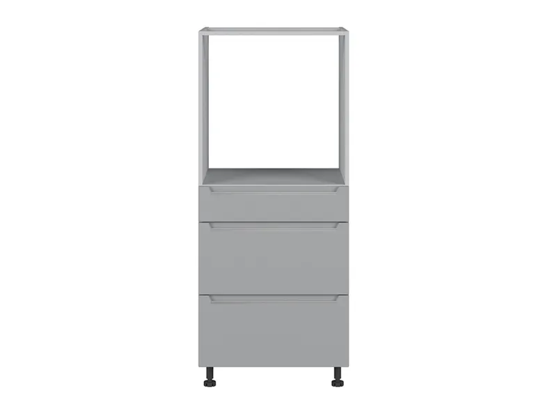 BRW Кухонный шкаф для встраиваемого духового шкафа Iris 60 см с ящиками ferro с плавным закрыванием, гренола серый/ферро FB_DPS_60/143_2STB/STB-SZG/FER фото №1