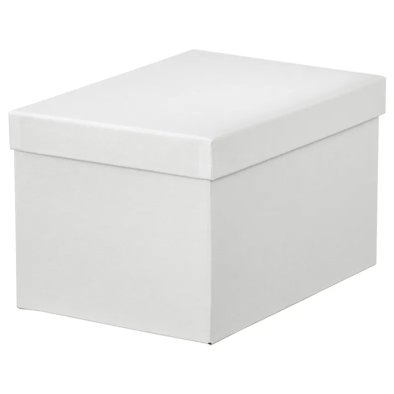 IKEA TJENA ТЬЕНА, коробка с крышкой, белый, 18x25x15 см 103.954.21 фото №1