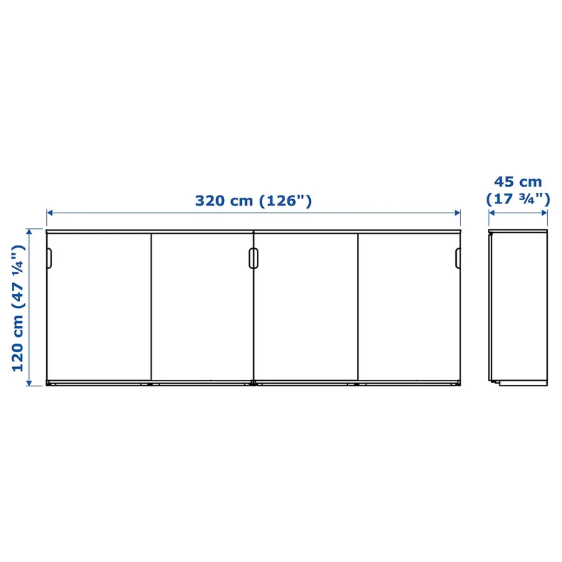 IKEA GALANT ГАЛАНТ, комбинация для хран с раздв дверц, белый, 320x120 см 092.856.16 фото №6