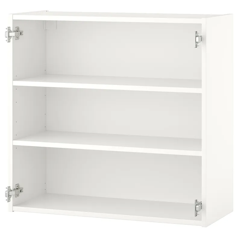 IKEA ENHET ЭНХЕТ, навесной шкаф с 2 полками, белый, 80x30x75 см 604.404.16 фото №1