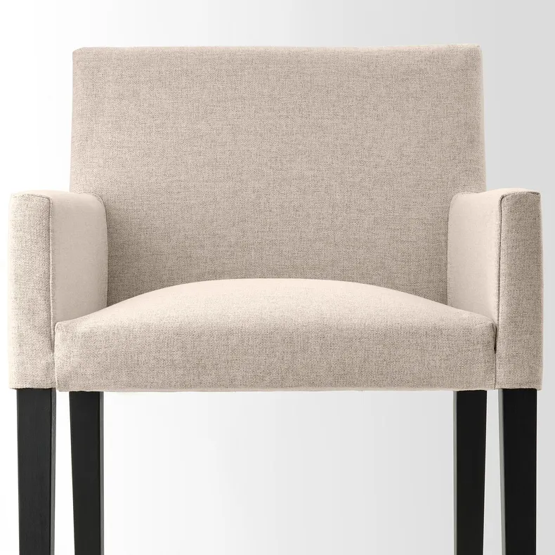 IKEA MÅRENÄS МОРЕНЭС, стул с подлокотником, черный / бежевый 795.143.89 фото №7