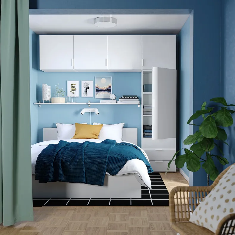 IKEA PLATSA ПЛАТСА, гардероб 5 дверцят+3 шухляди, білий / ФОННЕС білий, 240x42x241 см 094.371.15 фото №2