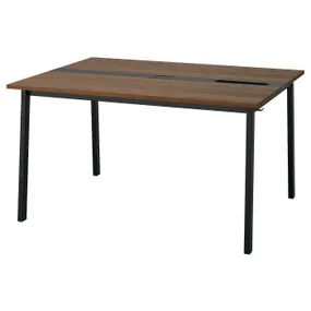 IKEA MITTZON МИТТЗОН, конференц-стол, Шпон ореха / черный, 140x108x75 см 395.334.22 фото