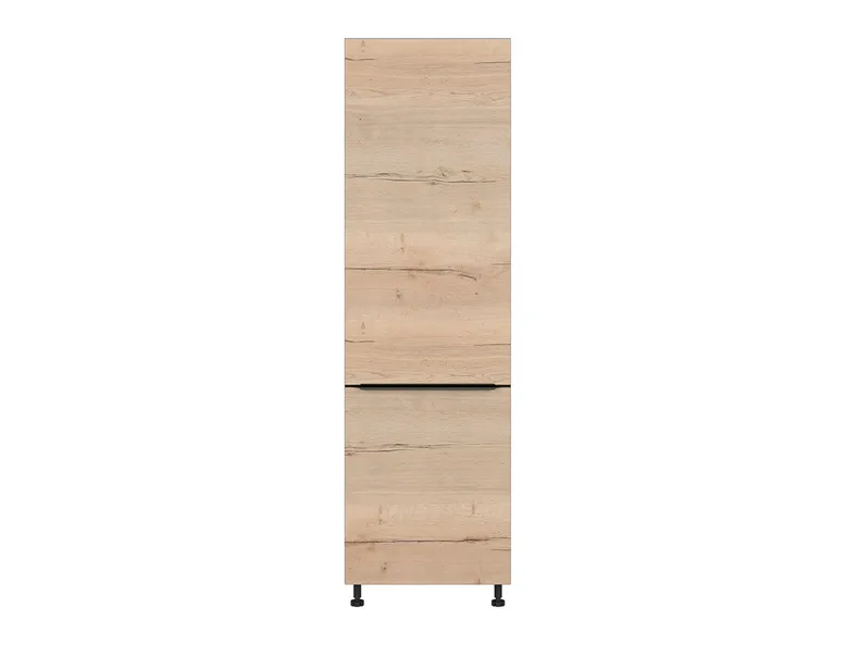 BRW высокий кухонный шкаф Sole L6 60 см правый с ящиками дуб галифакс природа, Черный/дуб галифакс натур FM_D4STW_60/207_P/P-CA/DHN фото №1