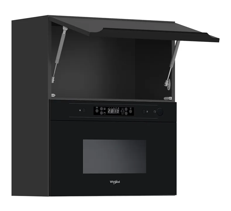BRW Верхний шкаф для кухни Sole L6 60 см с вытяжкой наклонный черный матовый, черный/черный матовый FM_GMO_60/72_O_AMW442-CA/CAM/CA фото №3