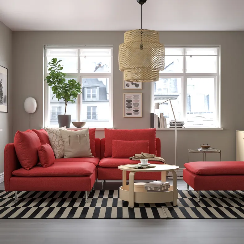 IKEA SÖDERHAMN СЕДЕРХАМН, кутовий диван, 3-місний, Тонеруд червоний 595.144.13 фото №2