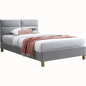 Кровать односпальная бархатная SIGNAL SIERRA Velvet, Bluvel 03 - светло-серый, 120x200 фото