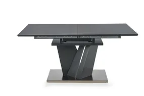 Обідній стіл розкладний HALMAR SALVADOR 160-200x90 см, стільниця - темно-сірий, ніжки - темно-сірі фото