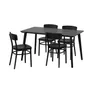 IKEA LISABO ЛІСАБО / IDOLF ІДОЛЬФ, стіл+4 стільці, чорний / чорний, 140x78 см 192.521.87 фото