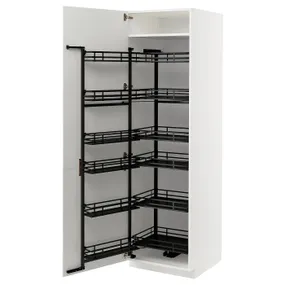 IKEA METOD МЕТОД, высокий шкаф с выдвижным модулем, белый / Рингхульт белый, 60x60x200 см 294.720.18 фото