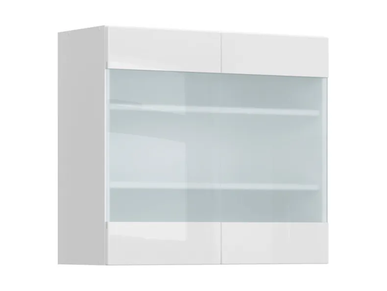 BRW Дводверна кухонна шафа Top Line 80 см з дисплейною панеллю в білому глянці, альпійський білий/глянцевий білий TV_G_80/72_LV/PV-BAL/BIP фото №2