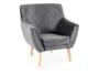 Кресло мягкое бархатное SIGNAL KIER 1 Velvet, Bluvel 14 - серый / бук фото