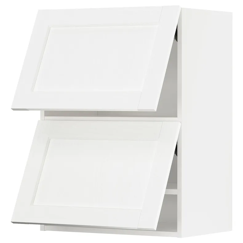 IKEA METOD МЕТОД, навесной шкаф / 2 дверцы, горизонтал, белый Энкёпинг / белая имитация дерева, 60x80 см 894.734.92 фото №1