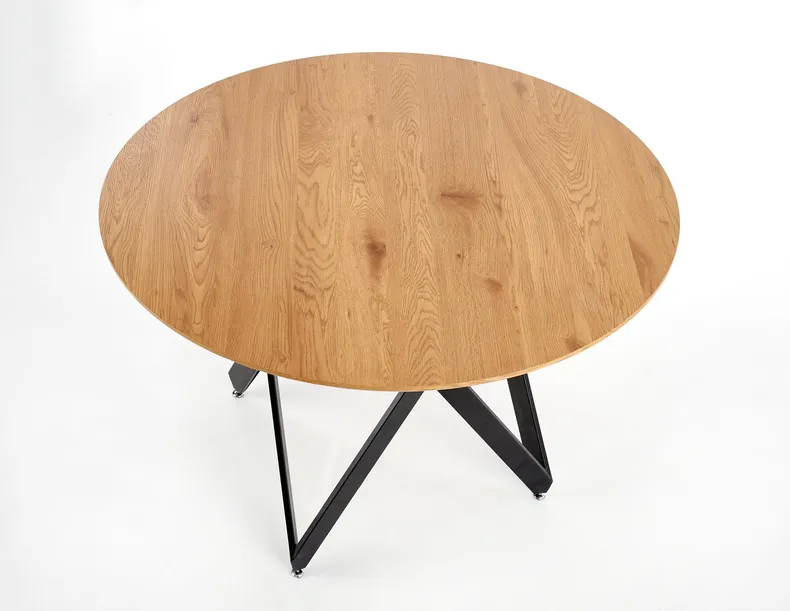 Кухонный стол HALMAR MOZAMBIK 120x120 см, столешница - золотой дуб, каркас - черный фото №15