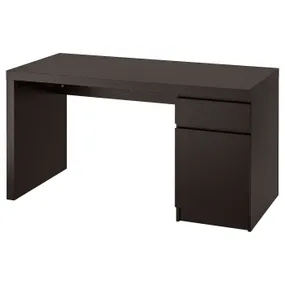 IKEA MALM МАЛЬМ, письмовий стіл, чорно-коричневий, 140x65 см 002.141.57 фото