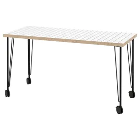 IKEA LAGKAPTEN ЛАГКАПТЕН / KRILLE КРИЛЛЕ, письменный стол, белый антрацит / черный, 140x60 см 895.099.81 фото