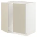 IKEA METOD МЕТОД, напольный шкаф для мойки+2 двери, белый / гавсторпский бежевый, 80x60 см 694.676.56 фото thumb №1