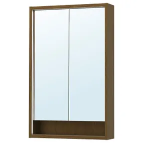 IKEA FAXÄLVEN ФАКСЭЛВЕН, зеркальный шкаф с подсветкой, коричневая имитация дуб, 60x15x95 см 895.167.07 фото