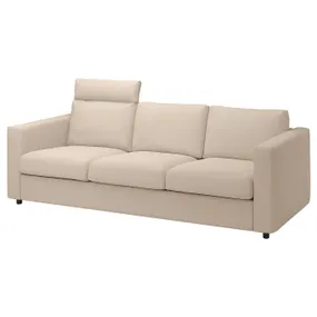 IKEA VIMLE ВІМЛЕ, 3-місний диван, з узголів'ям/ХАЛЛАРП бежевий 893.990.39 фото