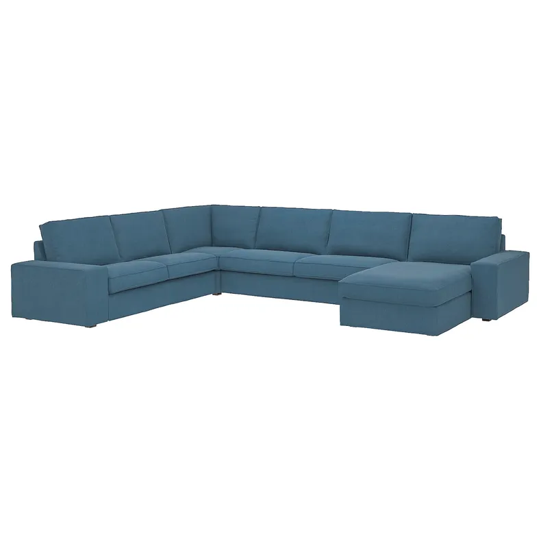 IKEA KIVIK КІВІК, кутовий 6-місний диван з кушеткою, Талміра блакитна 194.847.00 фото №1
