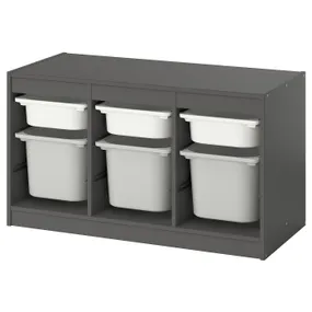 IKEA TROFAST, стійка для сміття, сірий білий/сірий, 99x44x56 см 595.749.49 фото