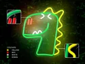 BRW Дитячий неоновий настінний світильник Dino LED зелений 093804 фото thumb №4