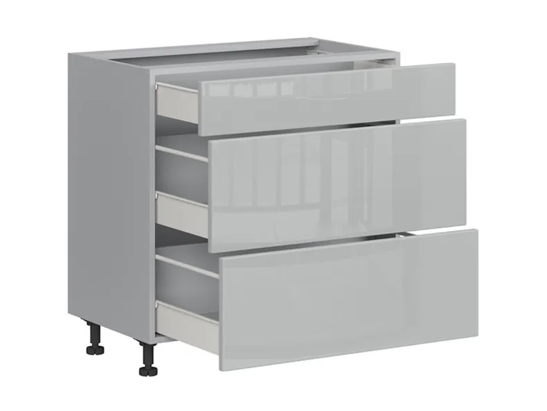 BRW Базовый шкаф для кухни Top Line 80 см с ящиками серый глянец, серый гранола/серый глянец TV_D3S_80/82_2SMB/SMB-SZG/SP фото №3