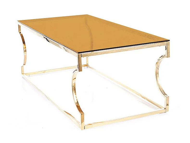 Журнальний стіл SIGNAL KENZO C, бурштин / золото, 40x120 см фото №7