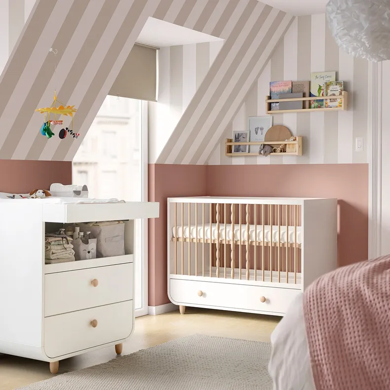 IKEA MYLLRA МЮЛЛЬРА, набір дитячих меблів, 2 пр., білий, 60x120 см 895.061.24 фото №2