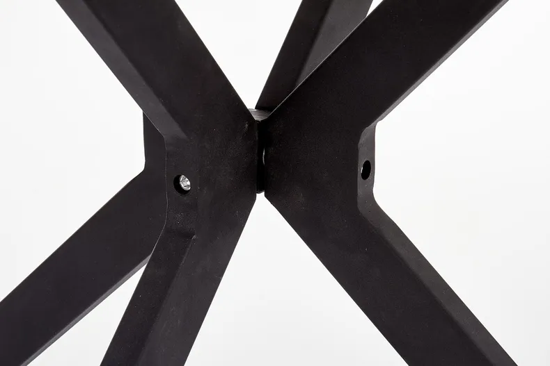 Стол кухонный круглый HALMAR AVELAR 120x120 см, столешница - черная/белая, ножки - черные фото №6
