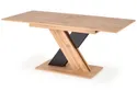 Обеденный стол раскладной HALMAR XARELTO 130-175x85 см дуб вотан, черный фото thumb №4
