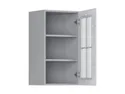 BRW Верхний кухонный шкаф Верди 40 см правый с дисплеем светло-серый матовый, греноловый серый/светло-серый матовый FL_G_40/72_PV-SZG/JSZM фото thumb №3