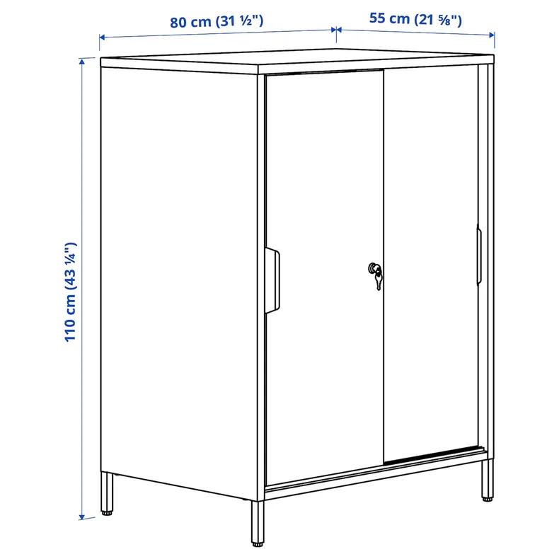 IKEA TROTTEN ТРОТТЕН, шкаф с раздвижными дверцами, белый, 80x55x110 см 604.747.60 фото №11