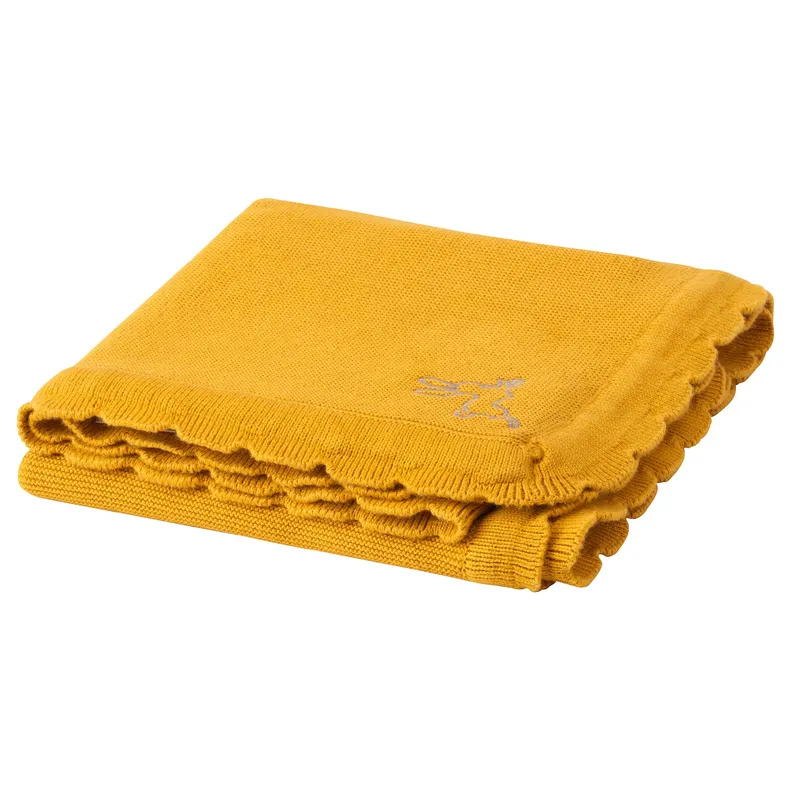 IKEA SOLGUL СОЛГУЛЬ, одеяло детское, тёмно-жёлтый, 70x90 см 804.212.52 фото №1