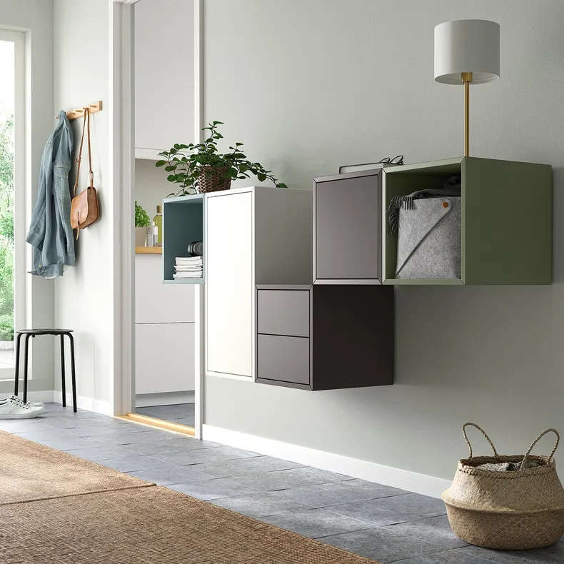 IKEA EKET ЭКЕТ, комбинация настенных шкафов, белый / многоцветный, 175x35x70 см 995.216.85 фото №2