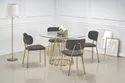 Стол на кухню HALMAR LIVERPOOL 120x120 см, столешница - прозрачная, ножки - золото фото thumb №3